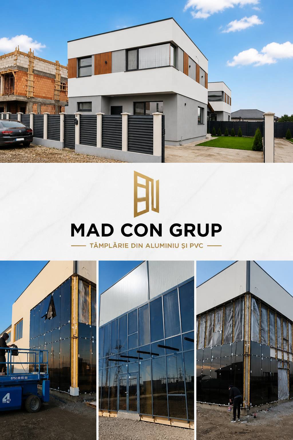 Tâmplărie PVC și Aluminiu București, Ilfov si imprejurimi | Ferestre și Termopane | Sticla securizata, Mad Con Grup | Producător tâmplărie PVC și aluminiu în București și Ilfov, Dascalu, Pipera, Stefanestii de jos, Runcu, Otopeni, Pantelimon, Branesti, Ferestre PVC, termopane și montaj realizat de echipe proprii.